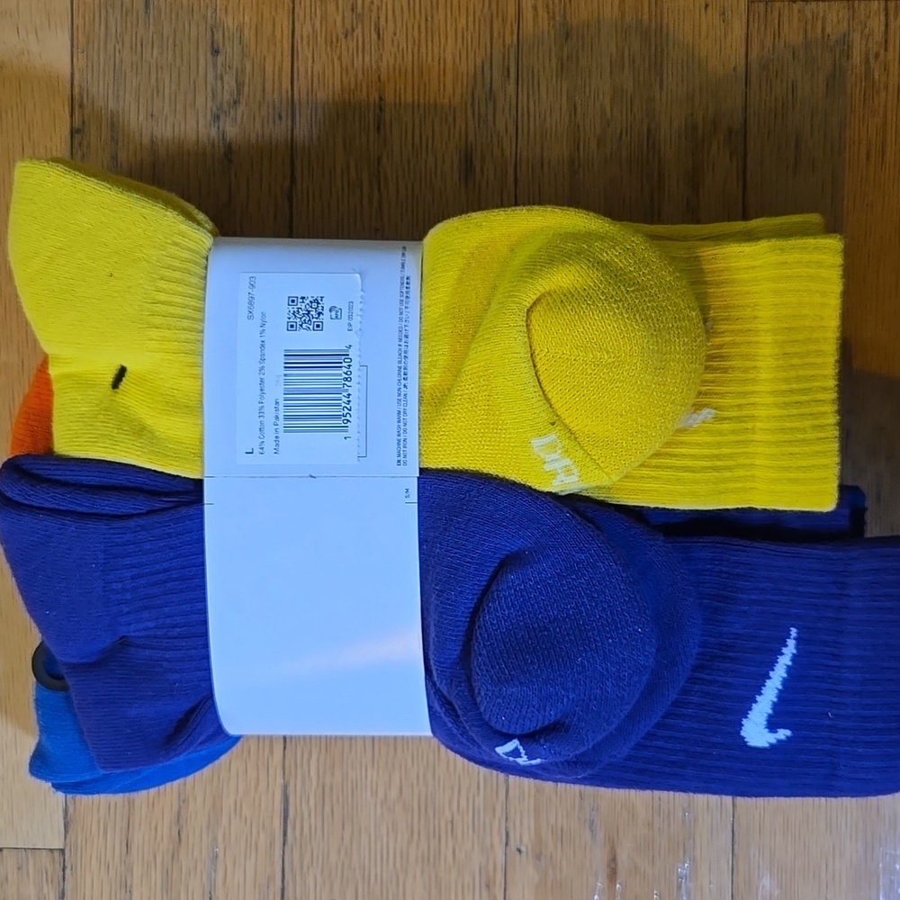 Nike Mens Everyday Performance Training PLUS Crew Socks 6 Pairs DRI-FIT - Picture 5 of 7